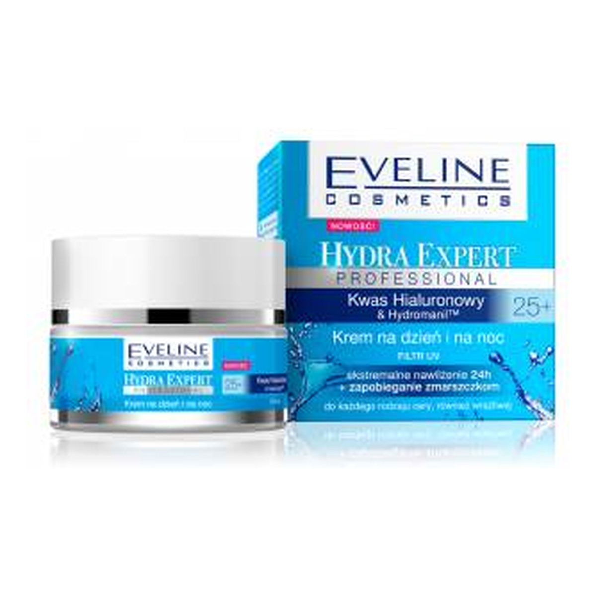 Eveline Hydra Expert Krem Na Dzień i Na Noc 25+ Każdy Rodzaj Skóry 50ml
