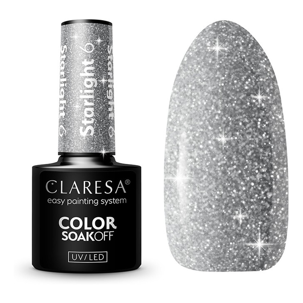 Claresa Starlight Lakier do paznokci hybrydowy z drobinkami flash 5g