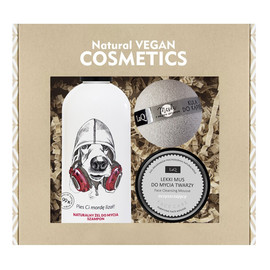 Zestaw szampon i żel do mycia 300ml + naturalna pianka do mycia twarzy 40g + męska kula do kąpieli 120g