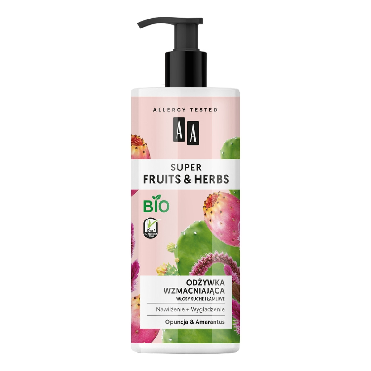 AA Super Fruits & Herbs odżywka wzmacniająca włosy suche i łamliwe Opuncja & Amarantus 500ml