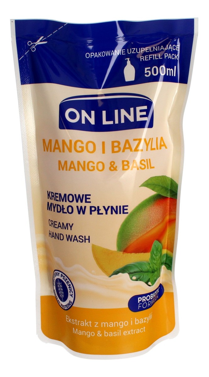 Kremowe mydło w płynie Mango i Bazylia uzupełnienie