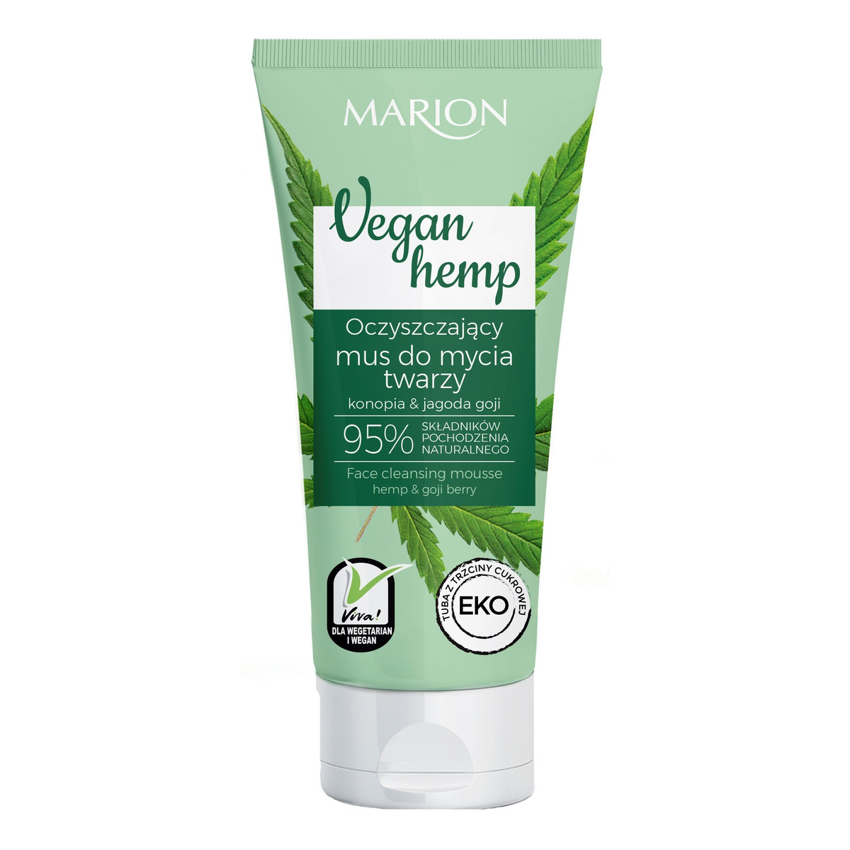 Marion Vegan Hemp Oczyszczający Mus do mycia twarzy Konopia & Jagoda Goji 150ml
