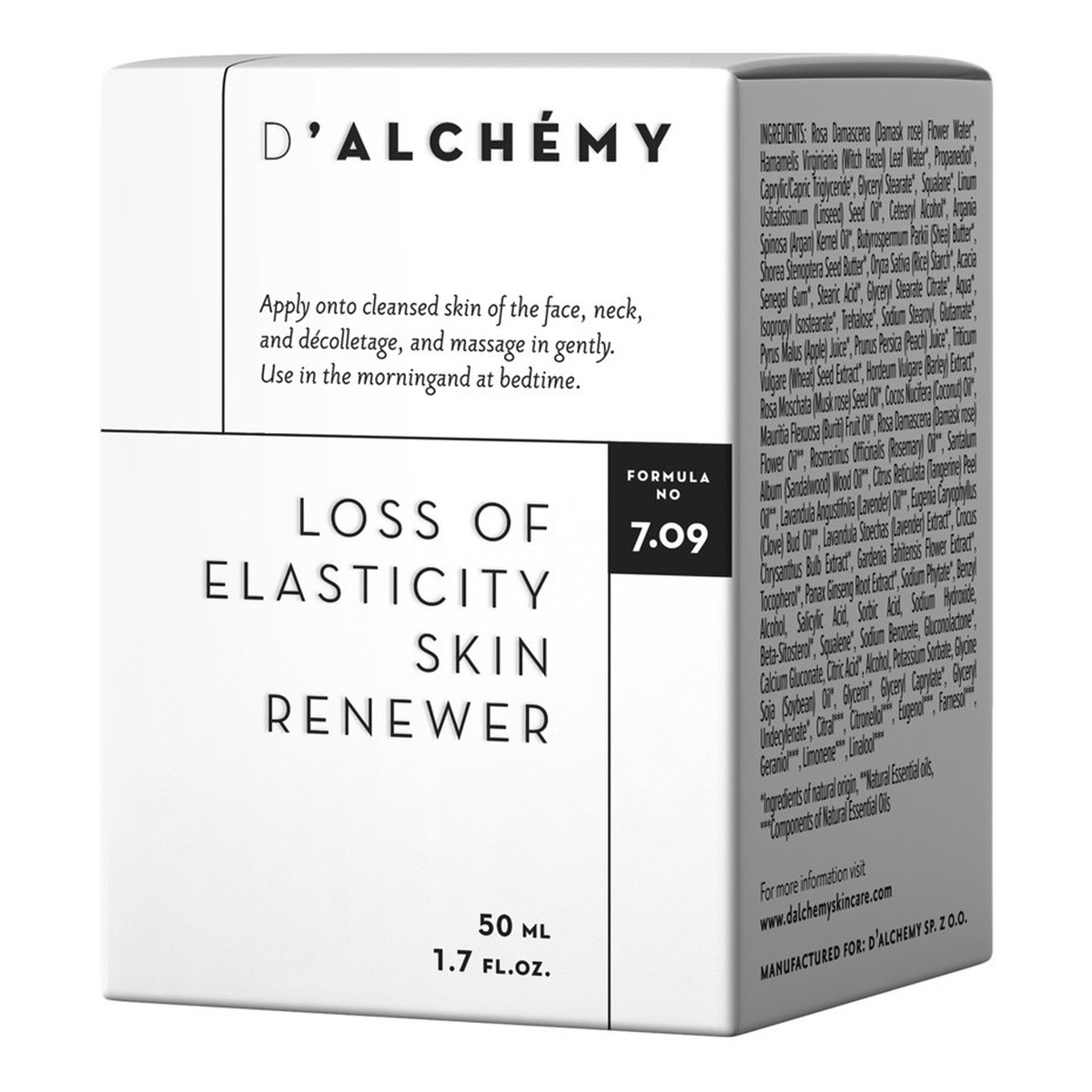 D'Alchemy LOSS OF ELASTICITY SKIN RENEWER Przeciwstarzeniowy krem do cery suchej i wrażliwej 50ml