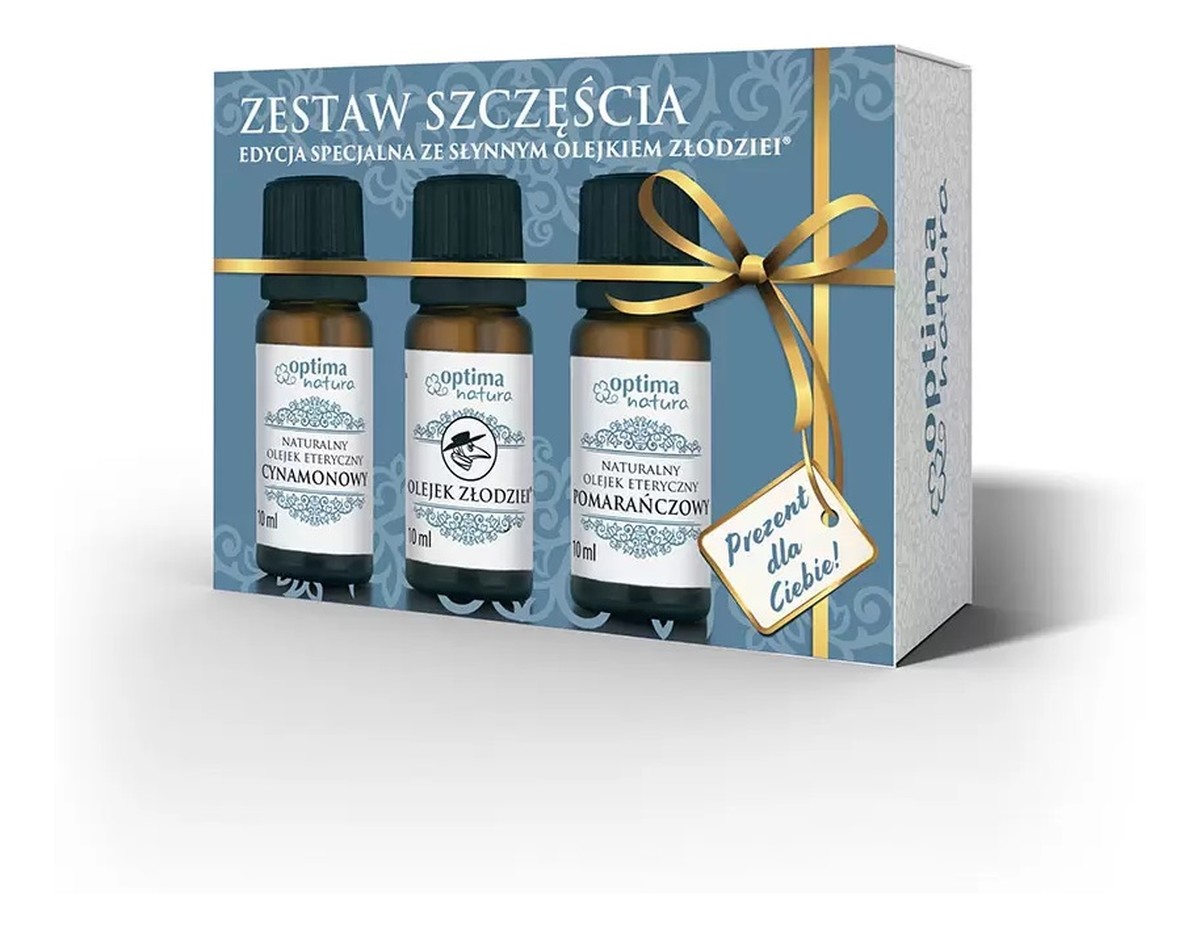 Zestaw Szczęścia 3 naturalne olejki eteryczne Złodziei 10ml + Pomarańczowy 10ml + Cynamonowy 10ml