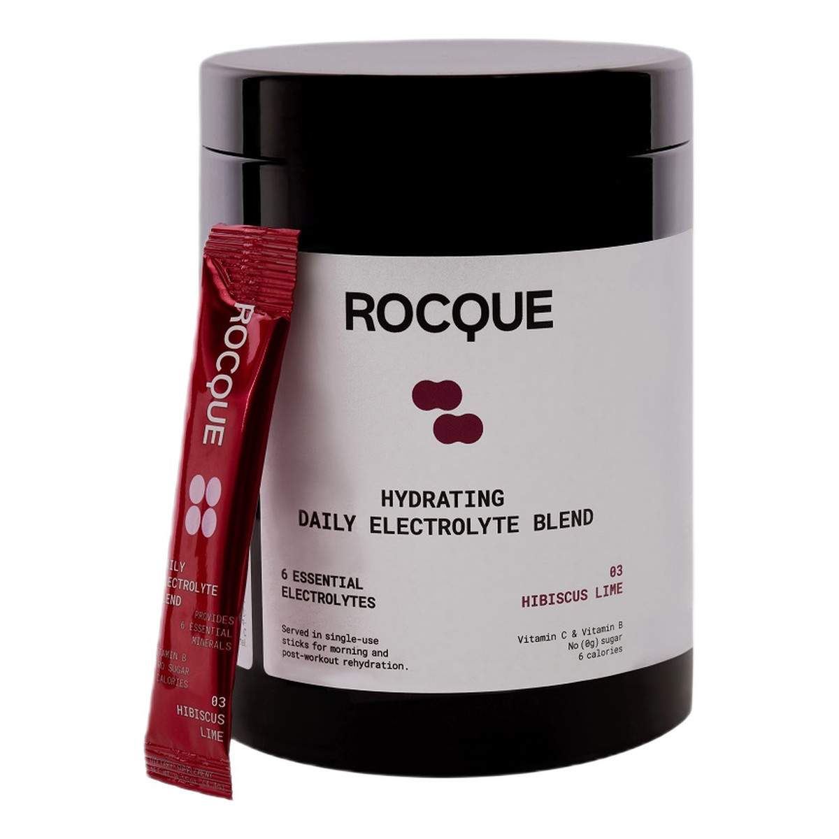 Rocque Hydrating daily electrolyte blend nawadniająca mieszanka elektrolitów hibiskus i limonka 28x4g