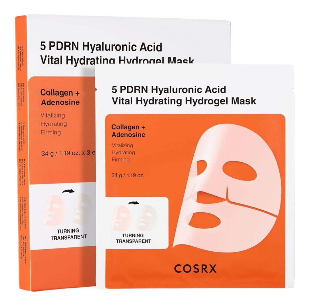 5 PDRN Hyaluronic Acid Vital Hydrating Hydrogel Mask hydrożelowa maseczka w płachcie z kwasem hialuronowym 3szt.