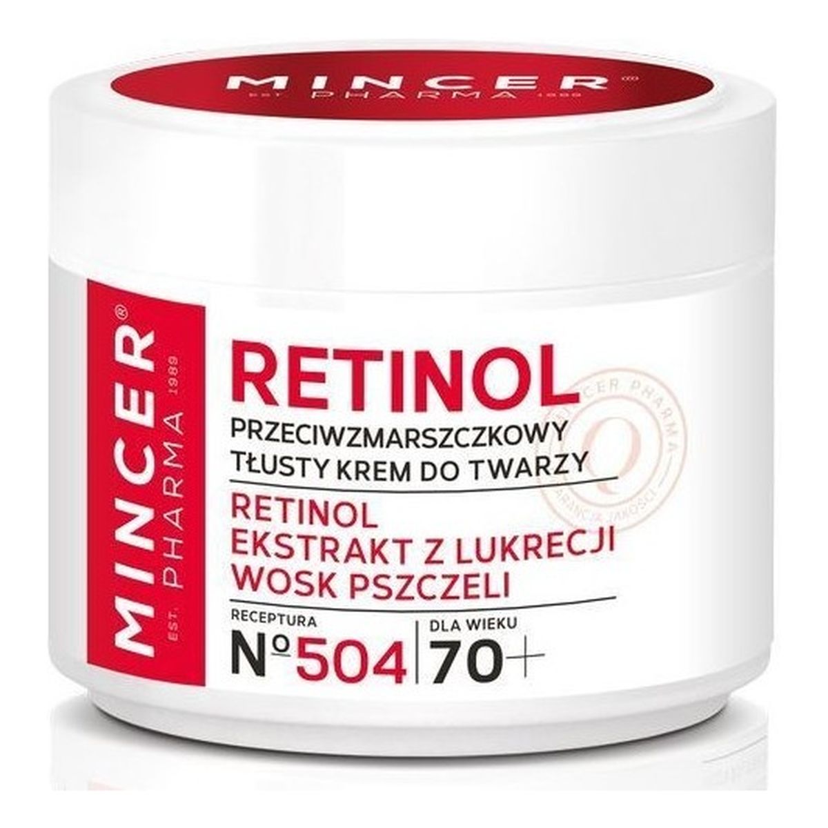 Mincer Pharma Retinol Krem tłusty przeciwzmarszczkowy do twarzy 70+ No.504 50ml