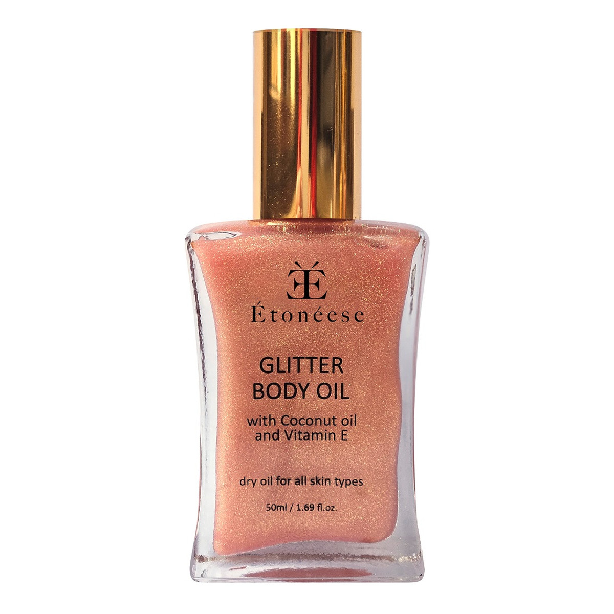 Etoneese Suchy Olejek do ciała ze złotymi drobinkami glow rose 50ml