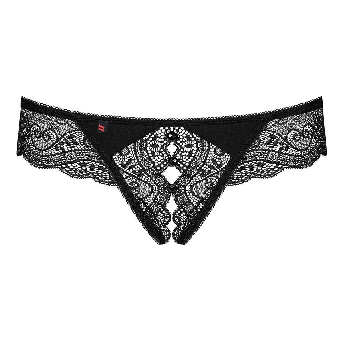 Obsessive Miamor Crotchless Thong Stringi otwarte Black S/M