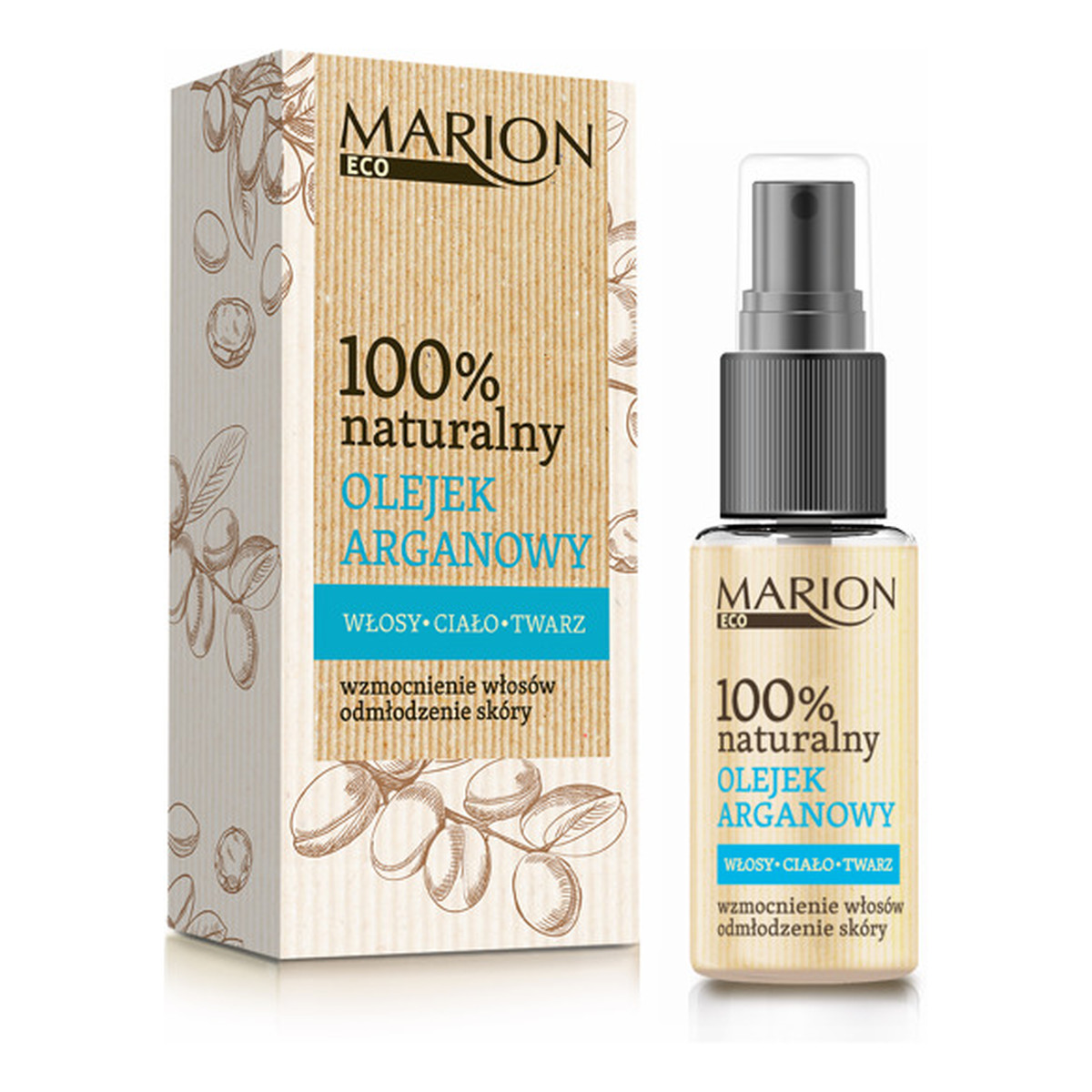 Marion Eco 100% Naturalny olejek arganowy do twarzy ciała i włosów 25ml