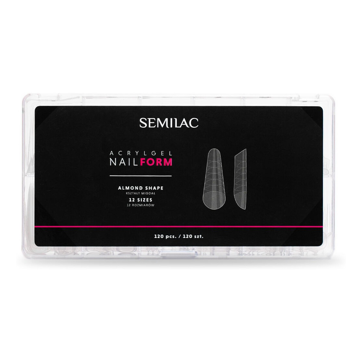 Semilac Acrylgel nail form almond formy do akrylożelu 120 szt.