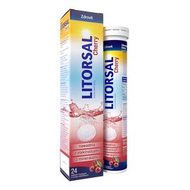 Litorsal cherry 24 tabletki musujące-smak wiśniowy