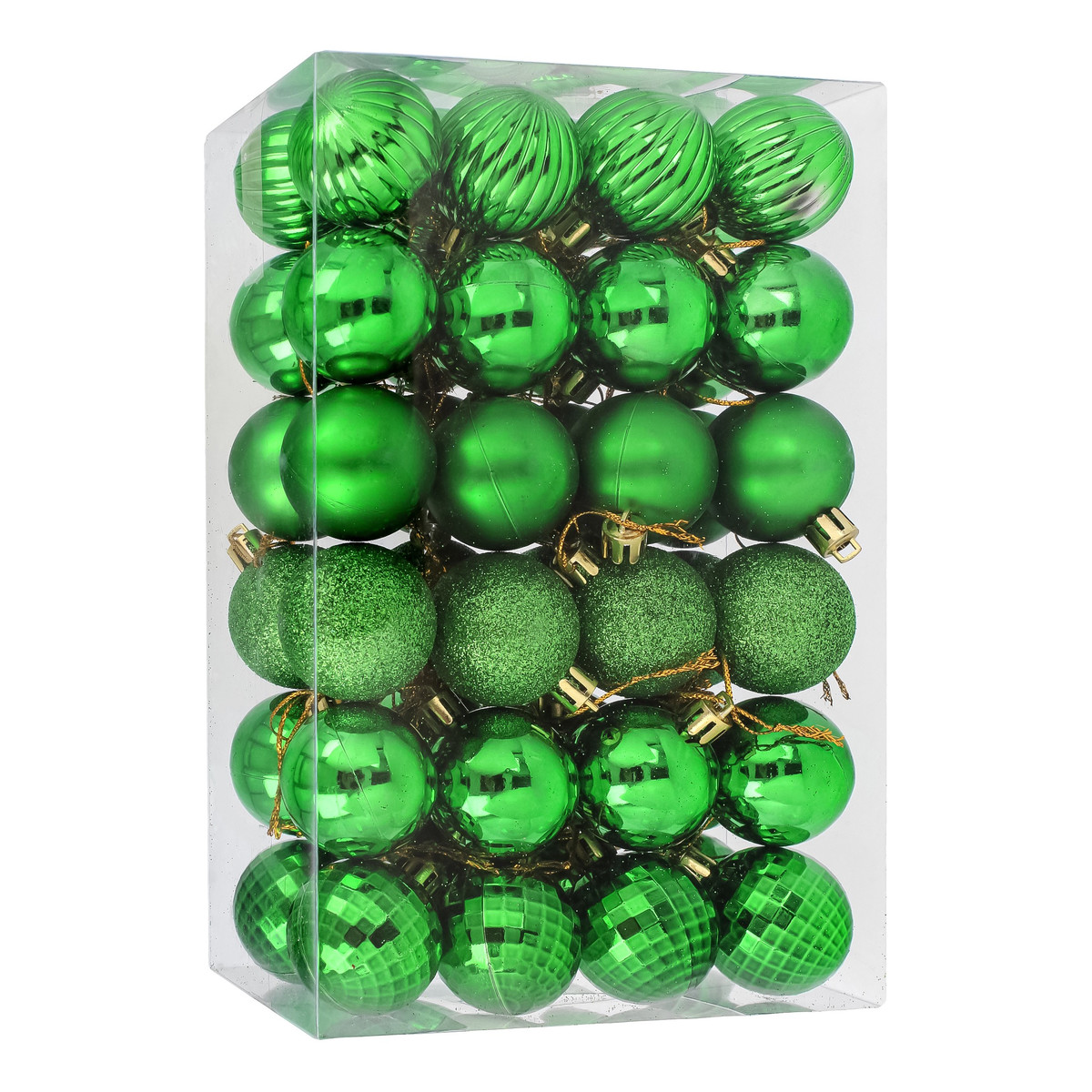 Ecarla Świąteczne bombki choinkowe 48szt zielone