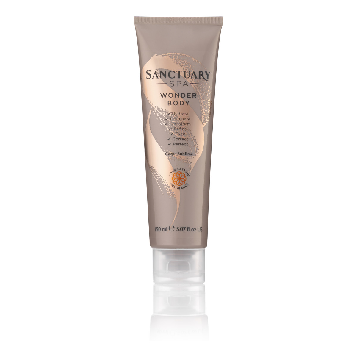 Sanctuary Spa Wonder Body rozświetlający balsam do ciała Pestki Winogron & Olejek Abisyński 150ml