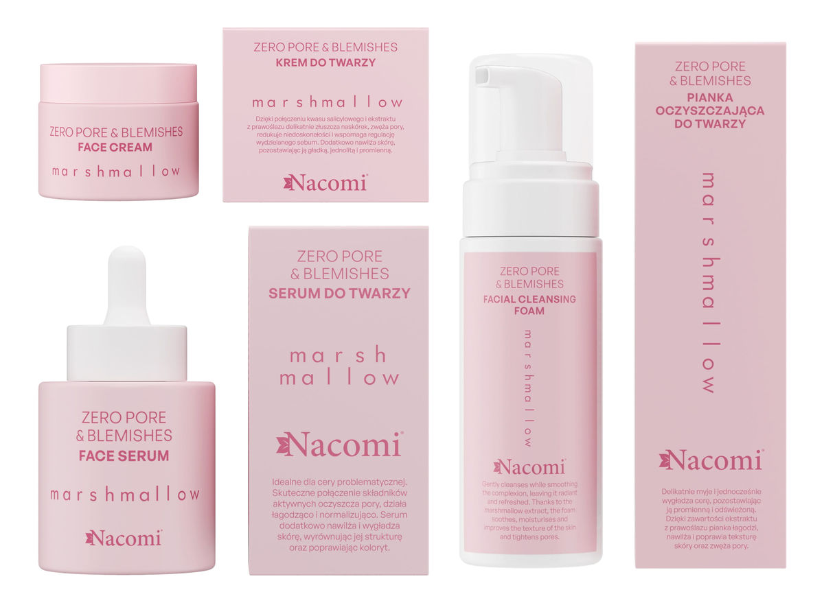 Marshmallow Krem do twarzy + Serum + Pianka do oczyszczania