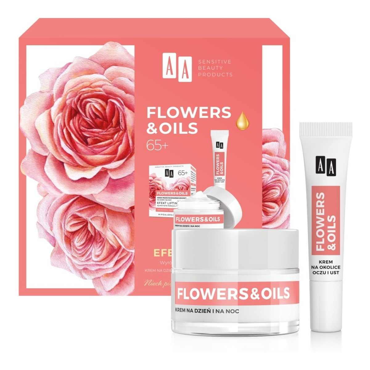 AA Zestaw prezentowy flowers & oils efekt liftingu 65+ 1op.