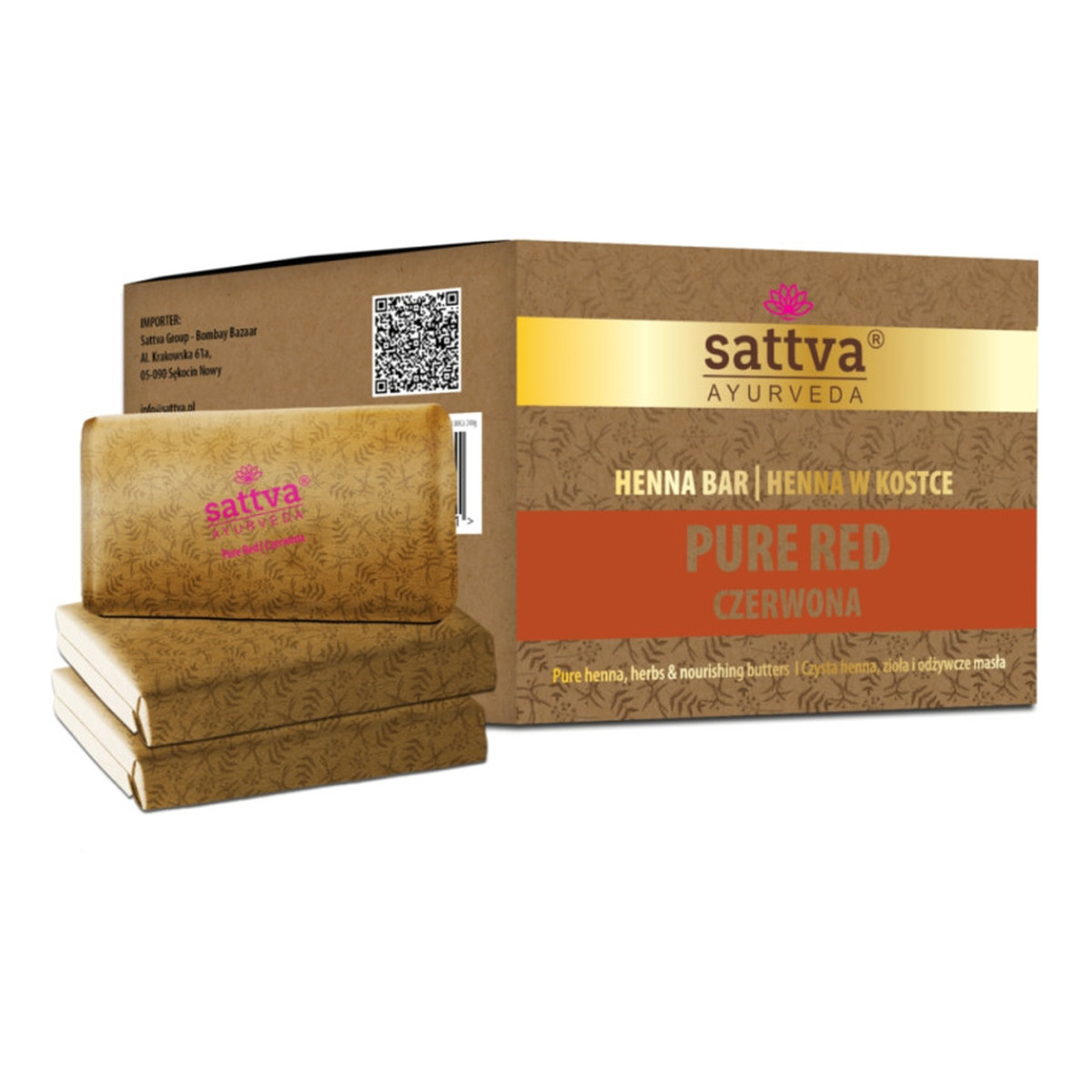 Sattva Henna w kostce 3x80g 240g