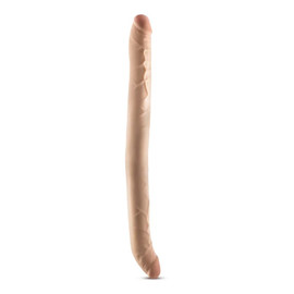 Dr. skin+ posable double dong dwustronne realistyczne dildo beige 42cm