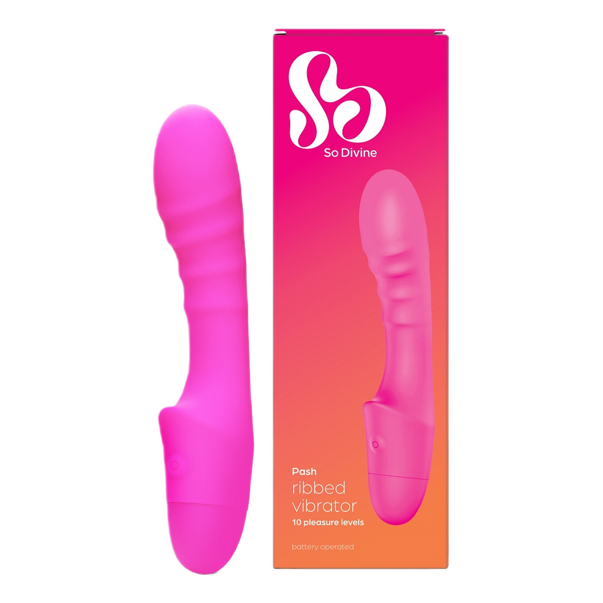 So Divine Pash ribbed vibrator żebrowany wibrator punktu g pink