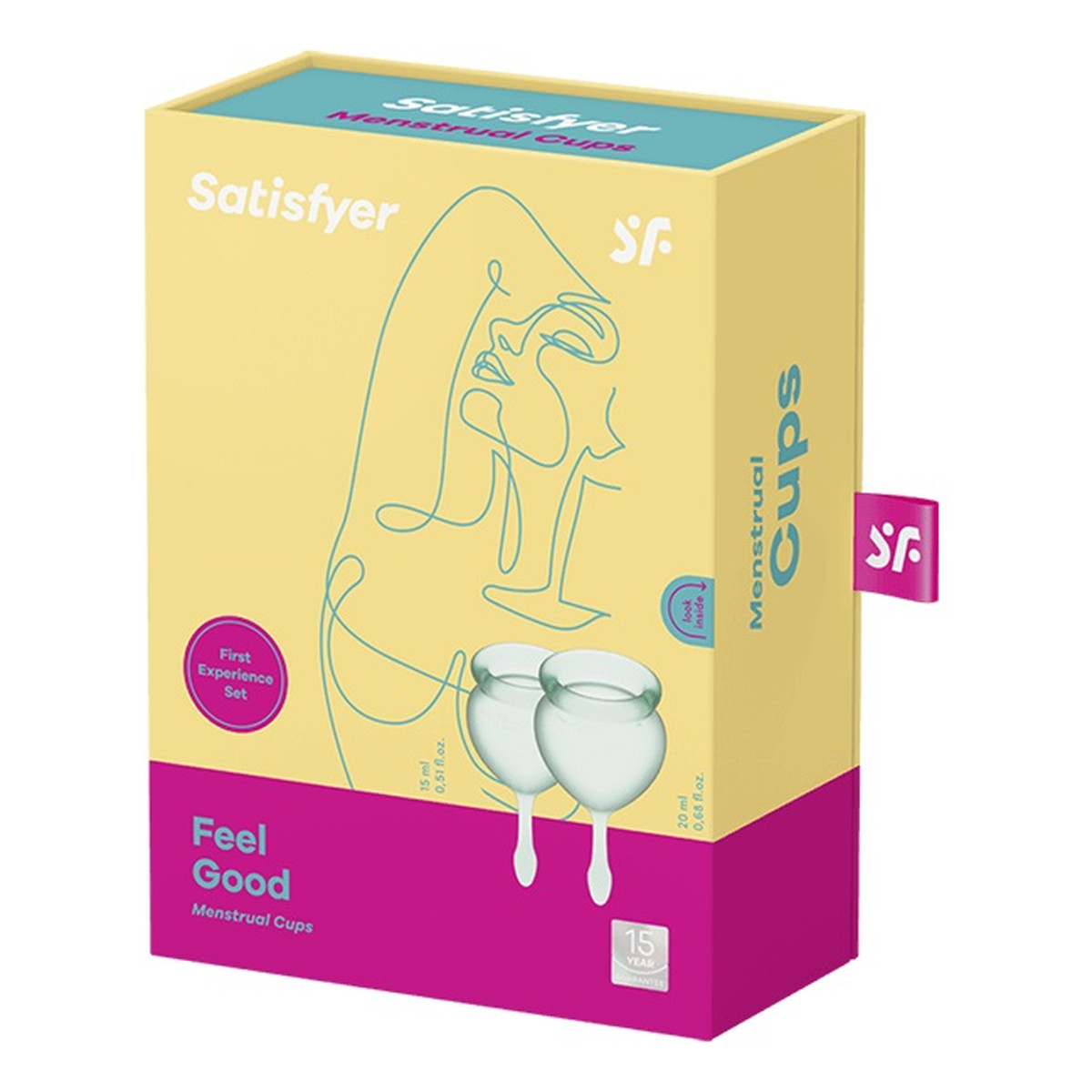 Satisfyer Feel Good Menstrual Cup Zestaw kubeczków menstruacyjnych 15ml + 20ml light green