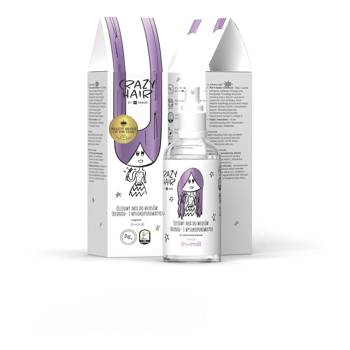Hiskin Crazy Hair Olejowy Mix do Włosów Średnio i Wysokoporowatych 100ml