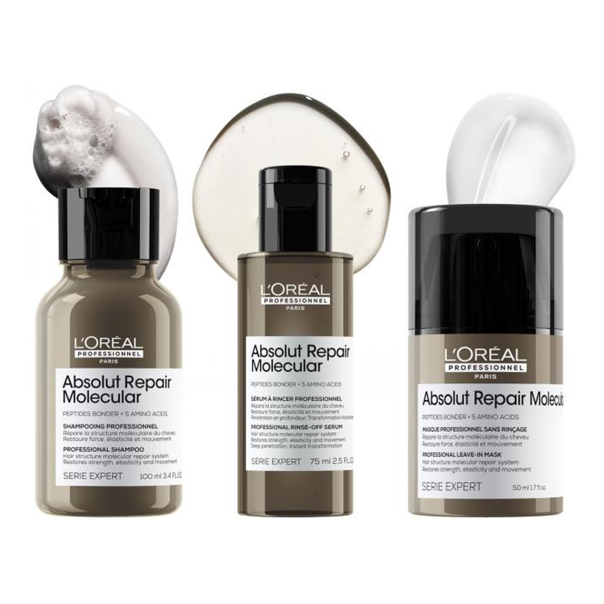 L'Oreal Paris Serie Expert Absolut Repair Molecular zestaw serum 75ml + szampon 100ml + maska 50ml