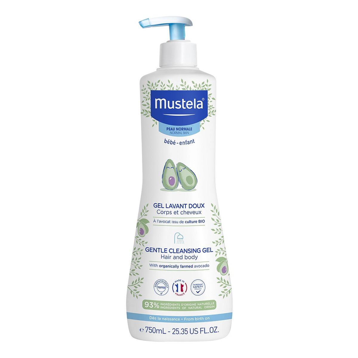 Mustela Gentle Cleansing Gel delikatny Żel do mycia ciała i włosów 750ml