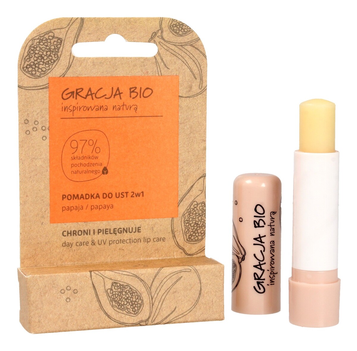 Pomadka ochronna do ust 2w1 Papaja