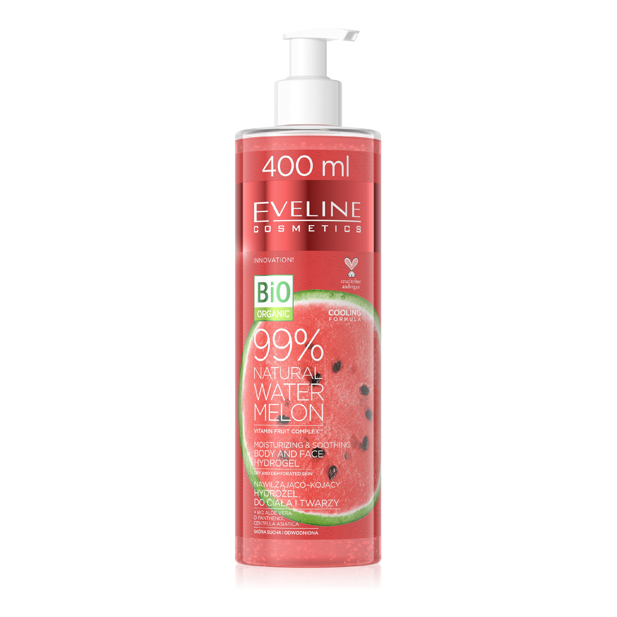 Eveline Watermelon Hydrożel 99% nawilżająco-kojący 400ml
