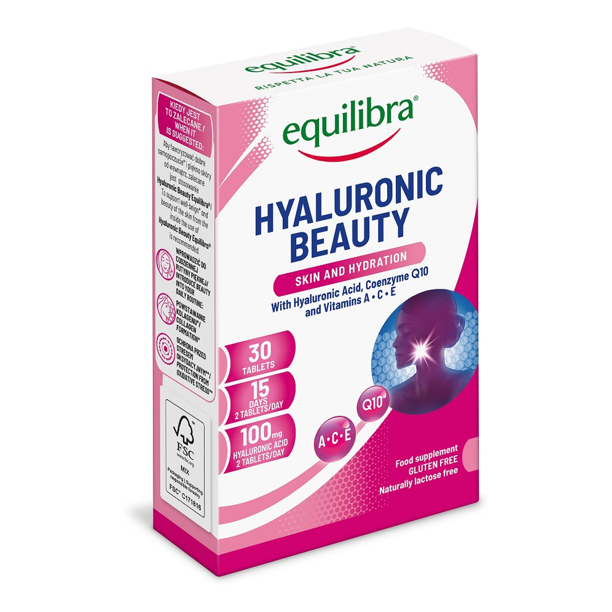 Equilibra Hyaluronic beauty suplement diety 30 tabletek