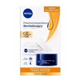 2 Pack Przeciwzmarszczkowy + Rewitalizujący krem na dzień i krem na noc 55+ 2x50ml
