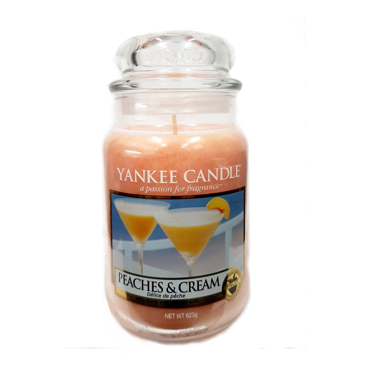Yankee Candle Large Jar duża świeczka zapachowa Peaches & Cream 623g