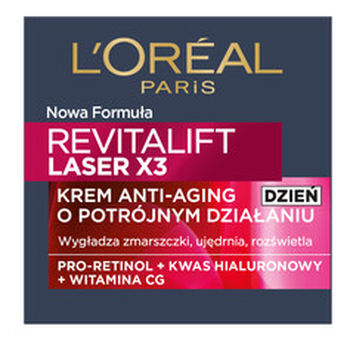L'Oreal Paris LASER X3 Revitalift Krem Anti Age Głęboka Regeneracja Na Dzień 50ml