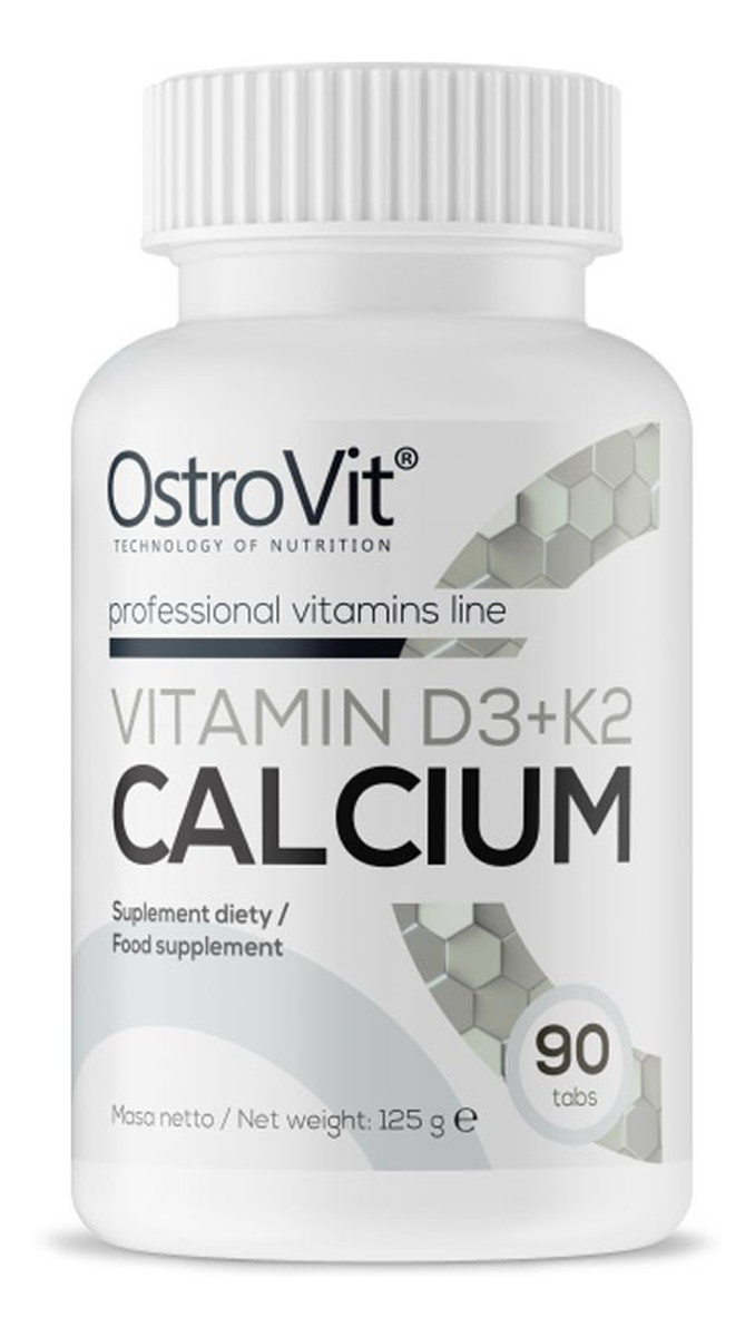 OstroVit VITAMIN D3+K2 CALCIUM Witamina D3 + K2 + Wapń 90 tabletek