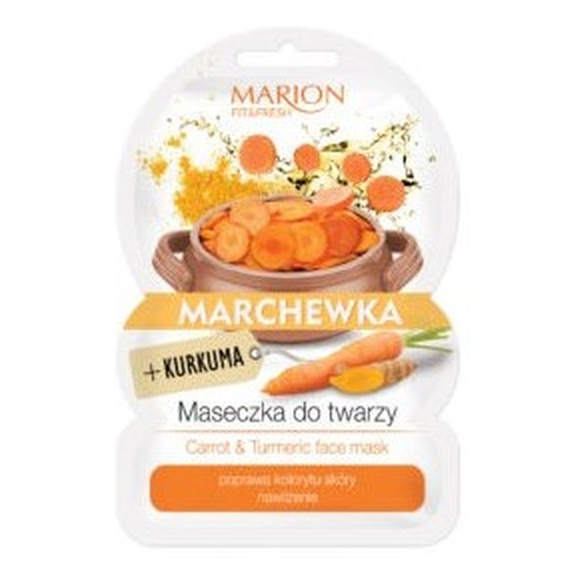 Marion Fit &amp; Fresh Poprawiająca koloryt maseczka do twarzy Marchewka + Kurkuma 9g