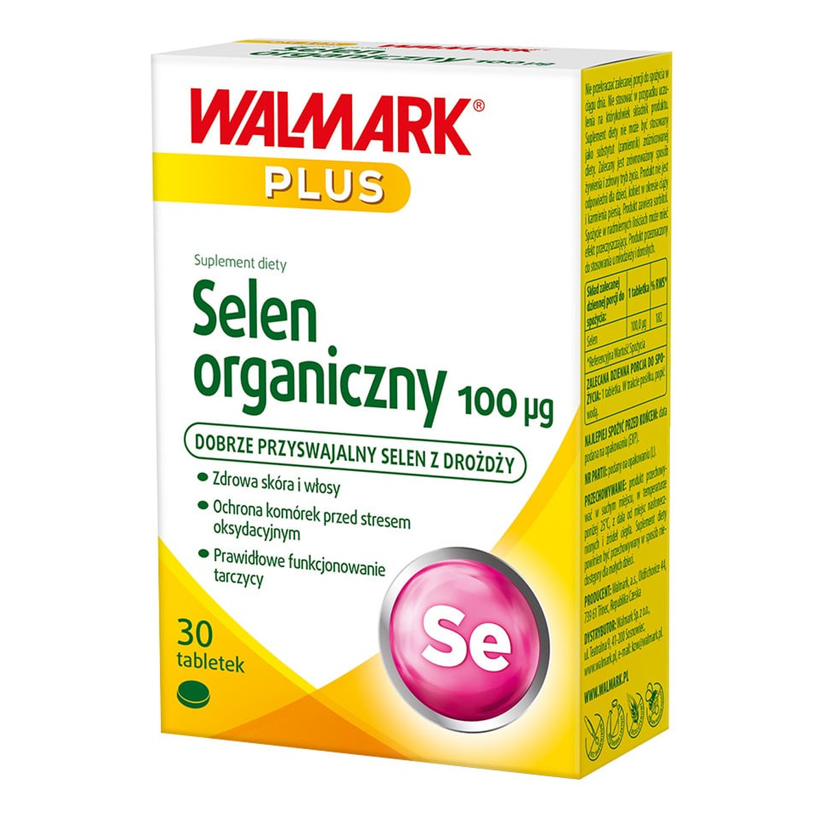 Walmark Selen organiczny 100µg suplement diety 30 tabletek