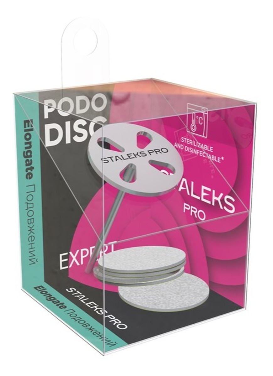 Pro metalowy wydłużony krążek do pedicure 20mm + Zestaw wymiennych nakładek 180 5szt.