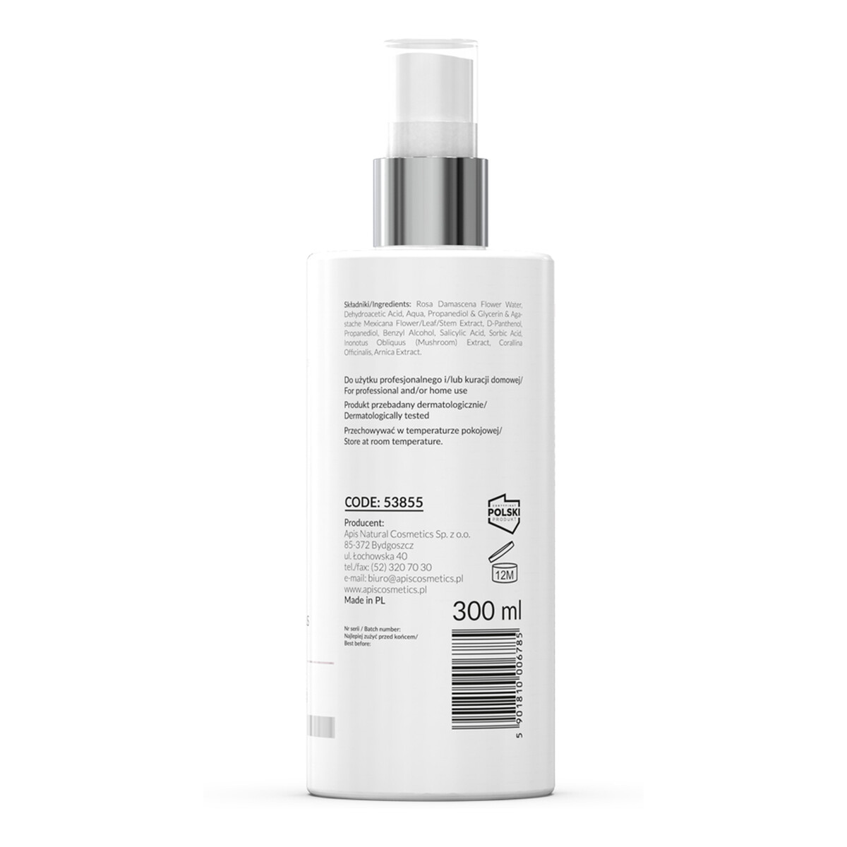 Apis Rosacea-Stop Rosacea-stop łagodzący hydrolat z róży damasceńskiej 300ml