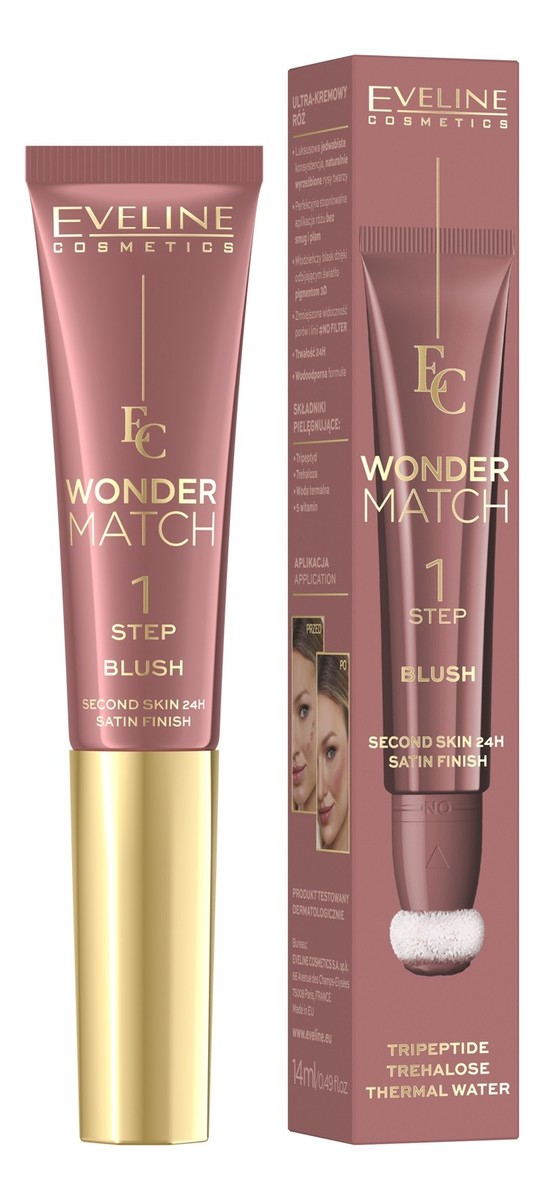 Wonder match ultrakremowy róż w tubce z aplikatorem-nr 02