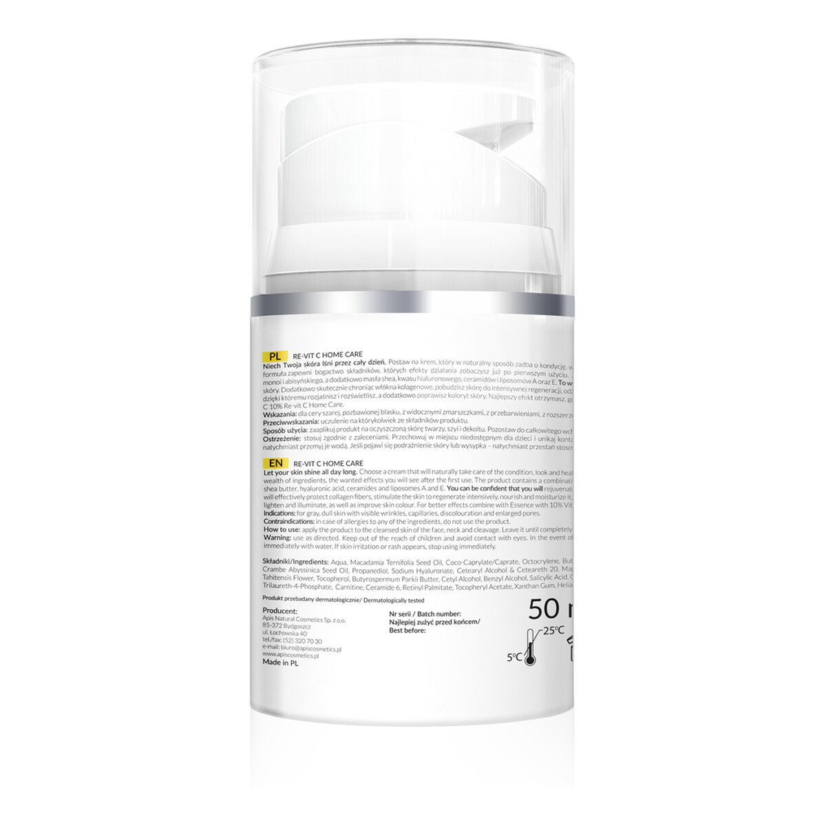 Apis Re-Vit C Home Care Home Care Rewitalizujący krem z witaminą C na dzień SPF 15 50ml