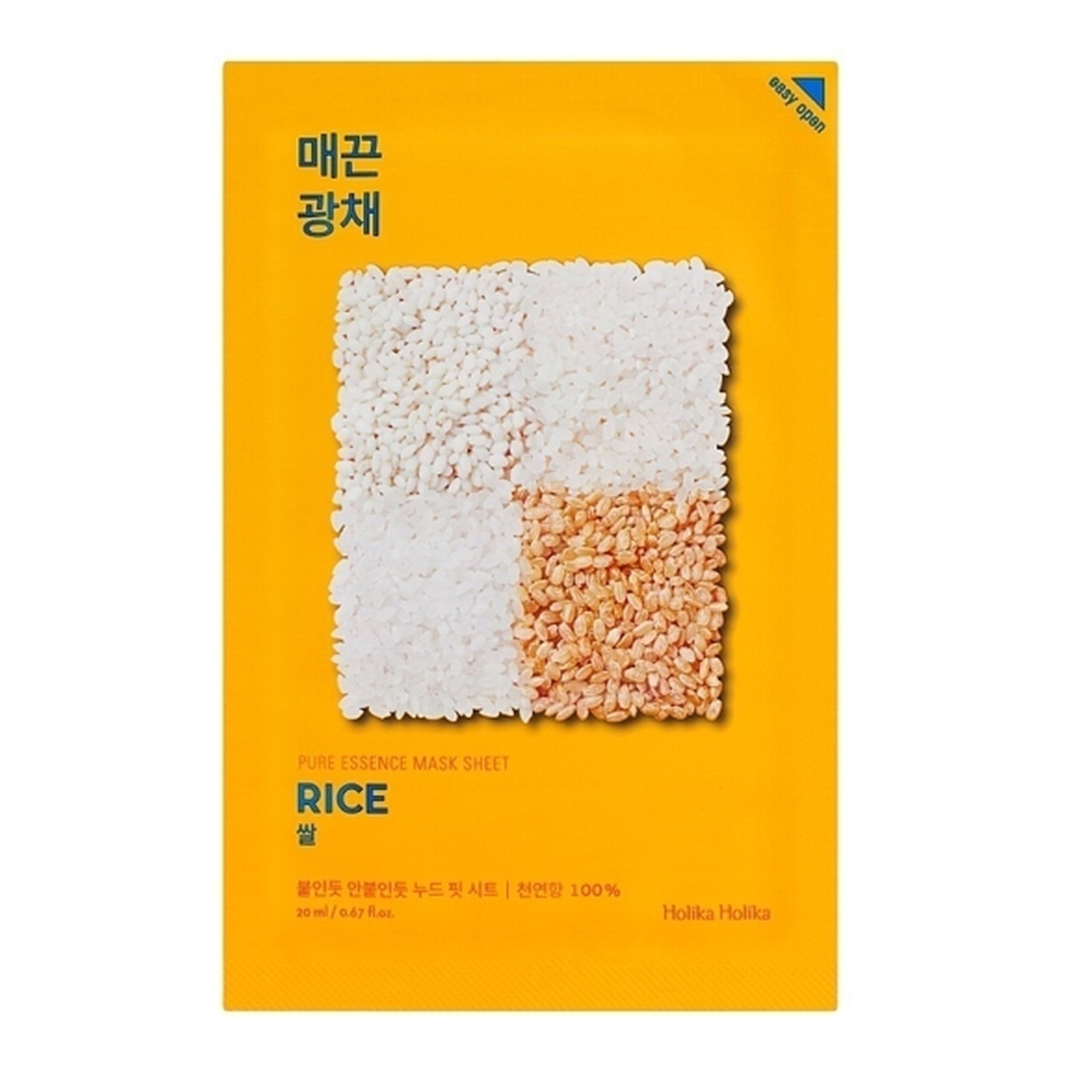 Holika Holika Pure Essence Mask Sheet Rice maseczka z ekstraktem z ryżu odżywcza 1 sztuka 20ml