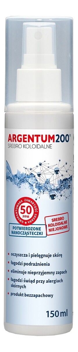 Argentum200 srebro koloidalne 50ppm aerozol