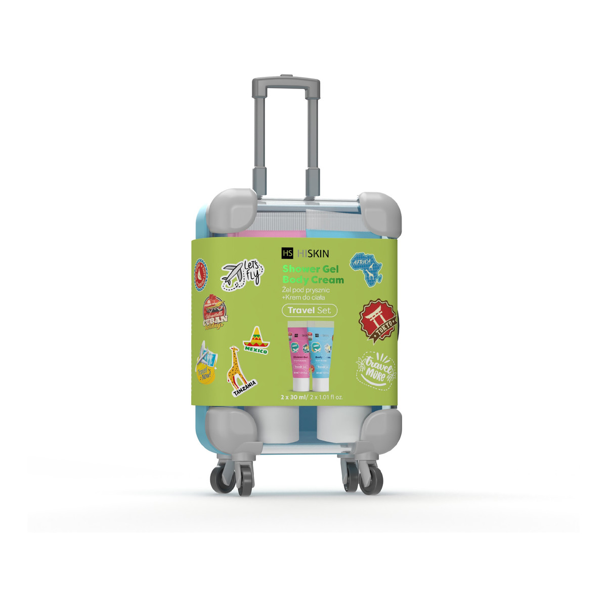 Hiskin Travel Set Zestaw podróżny w mini walizce