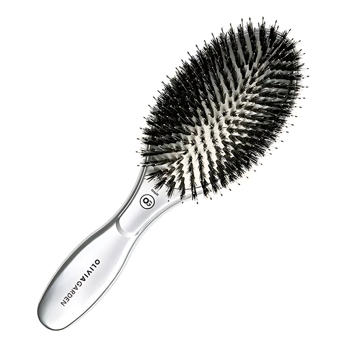 Olivia Garden Expert Care Oval Boar & Bristles Silver Szczotka do włosów z włosiem z dzika