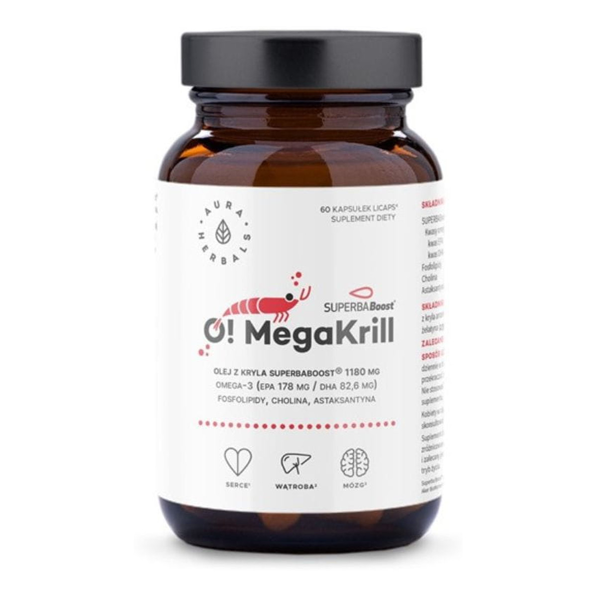 Aura Herbals OMegaKrill olej z Kryla suplement diety 1180mg