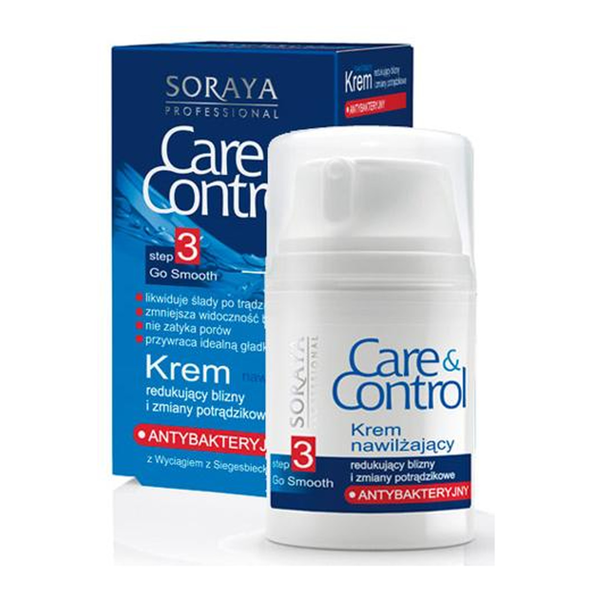 Soraya Care & Control Krem Nawilżający Antybakteryjny Redukujący Blizny i Zmiany Potrądzikowe 50ml