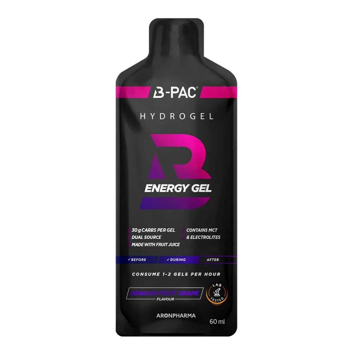 AronPharma B-PAC Energy Gel Żel energetyczny z kofeiną dragon fruit 60ml