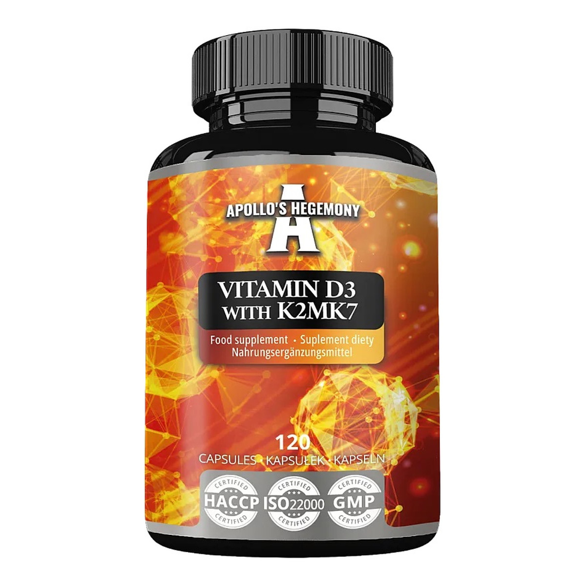 Apollo's Hegemony Vitamin D3 & K2 MK7 suplement diety 120 Kapsułek