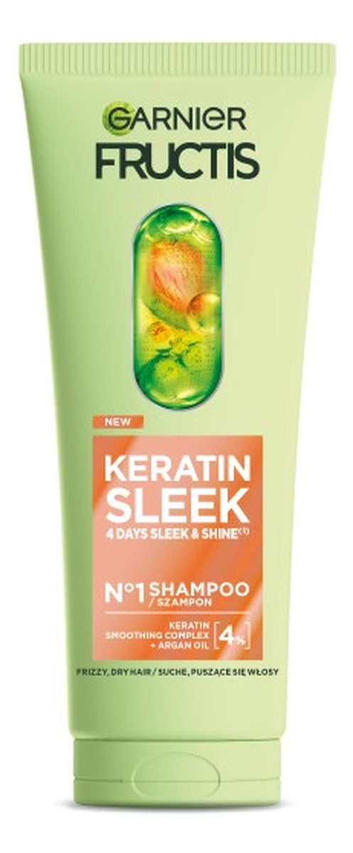 Keratin Sleek szampon do włosów suchych i puszących się 2x200ml