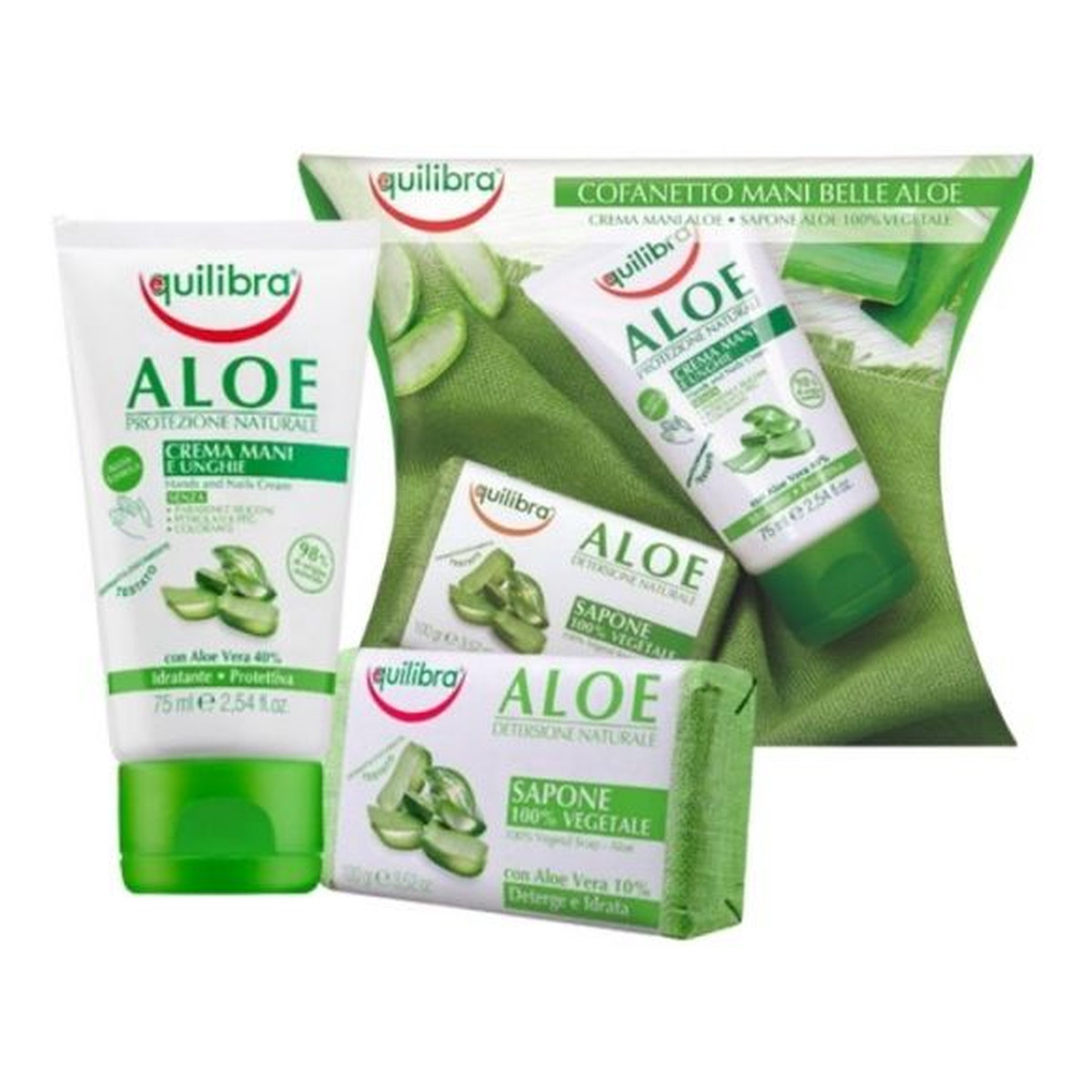 Equilibra Aloe Zestaw prezentowy Pielęgnacja Dłoni Krem do rąk + mydło Kostka